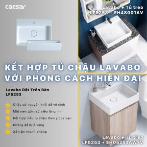 Ảnh công trình thực tế Bộ tủ lavabo Caesar LF5253/EH05253AW7V