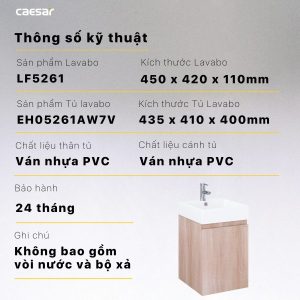 Ảnh công trình thực tế Bộ tủ lavabo Caesar LF5261/EH05261AW7V