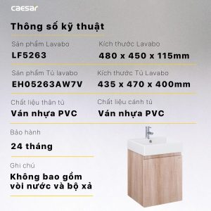 Ảnh công trình thực tế Bộ tủ lavabo Caesar LF5263/EH05263AW7V