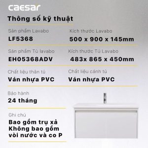 Ảnh công trình thực tế Bộ tủ lavabo Caesar LF5368/EH5368ADV