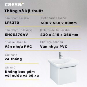 Ảnh công trình thực tế Bộ tủ lavabo Caesar LF5370/EH05370AV