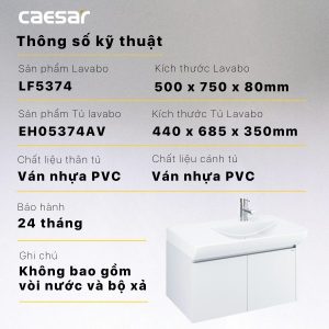 Ảnh công trình thực tế Bộ tủ lavabo Caesar LF5374/EH05374AV