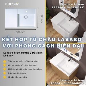 Ảnh công trình thực tế Bộ tủ lavabo Caesar LF5384/EH05382AV