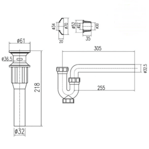 Ảnh công trình thực tế Bộ Xả Lavabo INAX A-325PS Nhựa