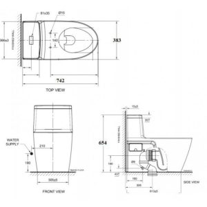 Ảnh công trình thực tế Bồn Cầu 1 Khối American Standard VF-1808TSW Nắp Rửa Cơ M4A839 Acacia