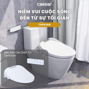 Ảnh công trình thực tế Bồn cầu 1 khối nắp điện tử Caesar C1374F/TAF610H