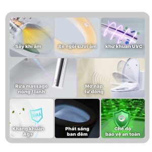 Ảnh công trình thực tế Bồn cầu 1 khối nắp điện tử Caesar C1374F/TAF610H