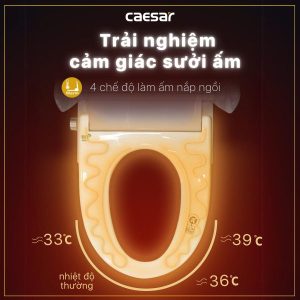 Ảnh công trình thực tế Bồn cầu 1 khối nắp điện tử Caesar C1374F/TAF710H