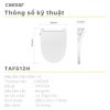 Bồn cầu 1 khối nắp điện tử Caesar C1375F/TAF512H - ảnh 6