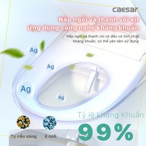 Ảnh công trình thực tế Bồn cầu 1 khối nắp điện tử Caesar C1375F/TAF710H