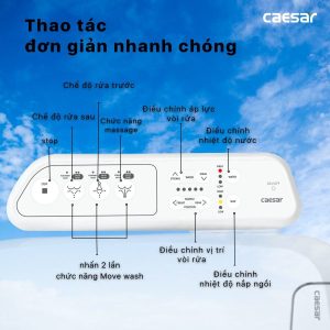 Ảnh công trình thực tế Bồn cầu 1 khối nắp điện tử Caesar C1391F/TAF400H