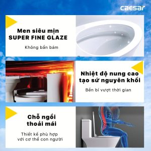Ảnh công trình thực tế Bồn cầu 1 khối nắp rửa cơ C1374F/TAF060