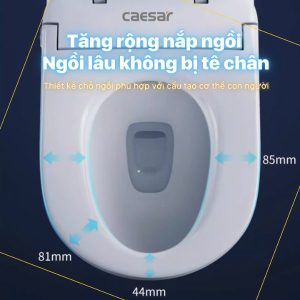 Ảnh công trình thực tế Bồn cầu 2 khối nắp điện tử Caesar CD1320/TAF710H
