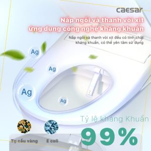 Ảnh công trình thực tế Bồn cầu 2 khối nắp điện tử Caesar CD1341/TAF710H