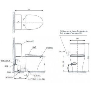 Ảnh công trình thực tế Bồn Cầu 2 Khối TOTO CS326DT10 Nắp Êm TC395VS