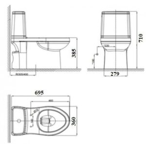 Ảnh công trình thực tế Bồn Cầu American Standard VF-1858SW Nắp Rửa Cơ M4A839 Cozy