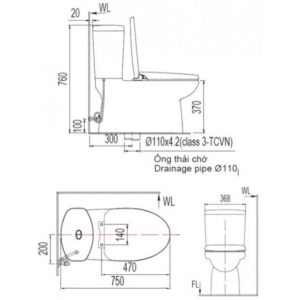 Ảnh công trình thực tế Bồn Cầu American Standard VF-2719SW Nắp Rửa Cơ M4A839