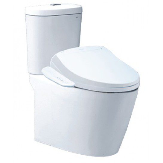 Bồn Cầu CAESAR CD1348/TAF400H 2 Khối Nắp Điện Tử