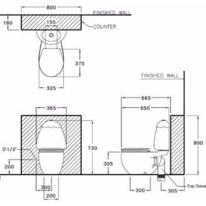 Ảnh công trình thực tế Bồn Cầu COTTO C15007 Googai Hai Khối Trẻ Em Nắp Thường