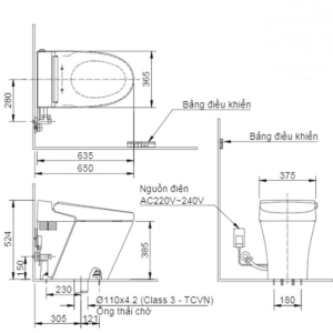Ảnh công trình thực tế Bồn Cầu Điện Tử INAX AC-618VN
