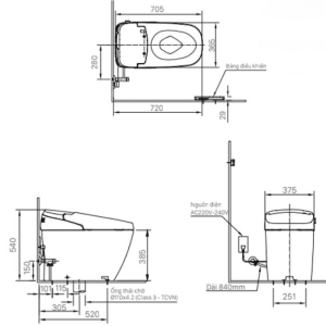 Ảnh công trình thực tế Bồn Cầu Điện Tử INAX AC-G216VN/BKG Đen