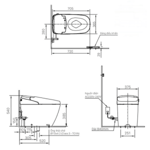 Ảnh công trình thực tế Bồn Cầu Điện Tử INAX AC-G216VN Trắng