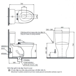 Ảnh công trình thực tế Bồn Cầu Điện Tử TOTO CS735DW11#XW Kèm Nắp Rửa Điện Tử WASHLET Dòng S7 – TCF4911Z (220V)