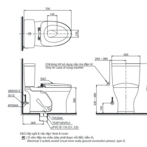 Ảnh công trình thực tế Bồn Cầu Điện Tử TOTO CS735DW6#XW Kèm Nắp Rửa Điện Tử WASHLET Dòng C5 – TCF6531Z (220V)