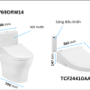 Bồn Cầu Điện Tử TOTO CS769DRW14#XW Kèm Nắp Rửa Điện Tử WASHLET Dòng C5 – TCF24410AAA (220V) - ảnh 2