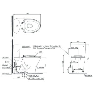 Ảnh công trình thực tế Bồn Cầu Điện Tử TOTO CS838DW11#XW Kèm Nắp Rửa Điện Tử WASHLET Dòng S7 – TCF4911Z (220V)