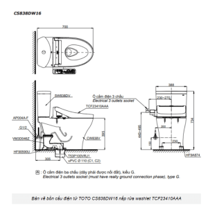 Ảnh công trình thực tế Bồn Cầu Điện Tử TOTO CS838DW16#XW Kèm Nắp Rửa Điện Tử WASHLET Dòng C2 – TCF23410AAA (220V)