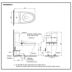 Ảnh công trình thực tế Bồn Cầu Điện Tử TOTO CS948DW11#XW Kèm Nắp Rửa Điện Tử WASHLET Dòng S7 – TCF4911Z (220V)