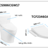 Bồn Cầu Điện Tử TOTO CS986CGW17#XW Kèm Nắp Rửa Điện Tử WASHLET (Loại Giấu Dây) Dòng C2 – TCF23460AAA (220V) - ảnh 2