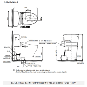 Ảnh công trình thực tế Bồn Cầu Điện Tử TOTO CS986GW16#XW Kèm Nắp Rửa Điện Tử WASHLET Dòng C2 – TCF23410AAA (220V)