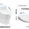 Bồn Cầu Điện Tử TOTO MS188VKW11#XW/T53P100VR Kèm Nắp Rửa Điện Tử WASHLET Dòng S7 – TCF4911Z (220V) - ảnh 3