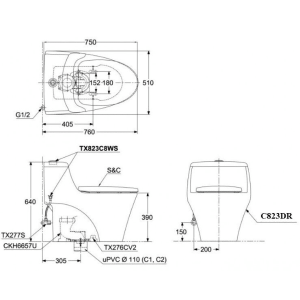 Ảnh công trình thực tế Bồn Cầu Điện Tử TOTO MS823DRW11#XW Kèm Nắp Rửa Điện Tử WASHLET Dòng S7 – TCF4911Z (220V)
