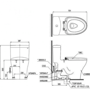 Ảnh công trình thực tế Bồn Cầu Điện Tử TOTO MS855DW6#XW Kèm Nắp Rửa Điện Tử WASHLET Dòng C5 – TCF6531Z (220V)