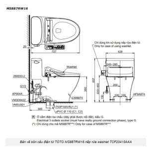 Ảnh công trình thực tế Bồn Cầu Điện Tử TOTO MS887RW16#XW Kèm Nắp Rửa Điện Tử WASHLET Dòng C2 – TCF23410AAA (220V)
