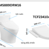 Bồn Cầu Điện Tử TOTO MS889DRW16#XW Kèm Nắp Rửa Điện Tử WASHLET Dòng C2 – TCF23410AAA (220V) - ảnh 2