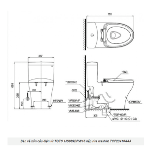 Ảnh công trình thực tế Bồn Cầu Điện Tử TOTO MS889DRW16#XW Kèm Nắp Rửa Điện Tử WASHLET Dòng C2 – TCF23410AAA (220V)