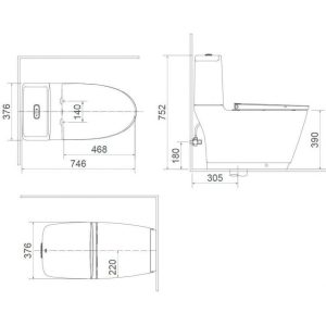 Ảnh công trình thực tế Bồn cầu hai khối INAX ACT-832/CW-KA22AVN Nắp điện tử xả cảm ứng