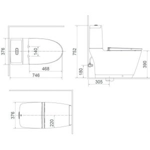 Ảnh công trình thực tế Bồn cầu hai khối INAX ACT-832/CW-KB22AVN Nắp điện tử xả cảm ứng