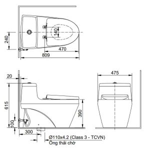 Ảnh công trình thực tế Bồn cầu INAX AC-1035/CW-H17VN nắp rửa điện tử