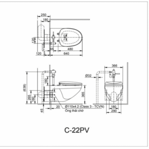 Ảnh công trình thực tế Bồn Cầu INAX AC-22PVN Treo Tường Nắp Êm Kèm Van Xả