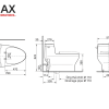 Bồn cầu INAX AC-4005/CW-H20VN nắp rửa điện tử - ảnh 2