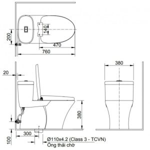 Ảnh công trình thực tế Bồn cầu INAX AC-959A/CW-H20VN nắp rửa điện tử