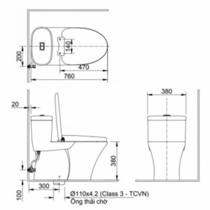 Ảnh công trình thực tế Bồn Cầu INAX AC-959A/CW-S15VN 1 Khối Nắp Rửa Cơ