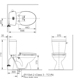 Ảnh công trình thực tế Bồn Cầu INAX C-117VAN (C117VAN) 2 Khối Nắp Êm