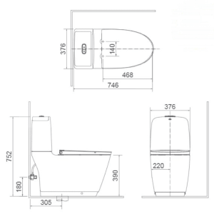 Ảnh công trình thực tế Bồn Cầu INAX Nắp Êm AC-832VN (AC832VN) 2 Khối