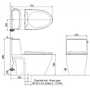 Ảnh công trình thực tế Bồn cầu một khối INAX AC-912/CW-KB22AVN Nắp rửa điện tử